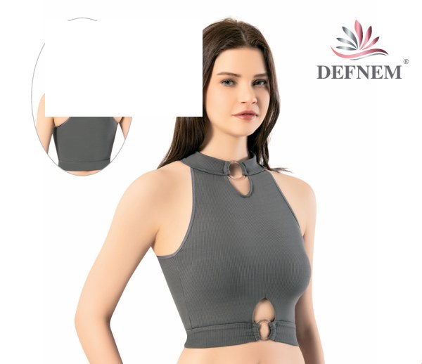 Defnem 8143 Pedli Dalgıç Crop Sütyen Kahve