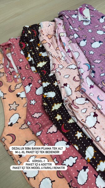 Dezalux 5084 Bayan Pijama Tek Alt Asorti