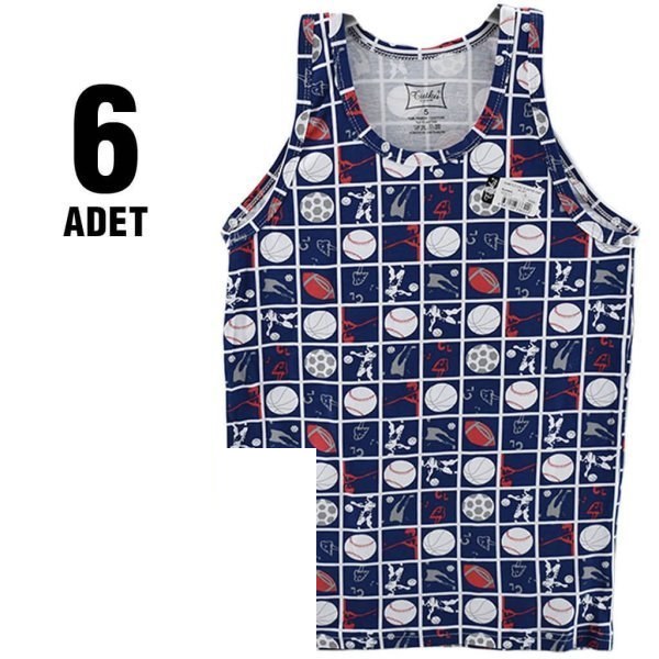 Tutku 0256 Erkek Çocuk Elastan Empirme Atlet Asorti