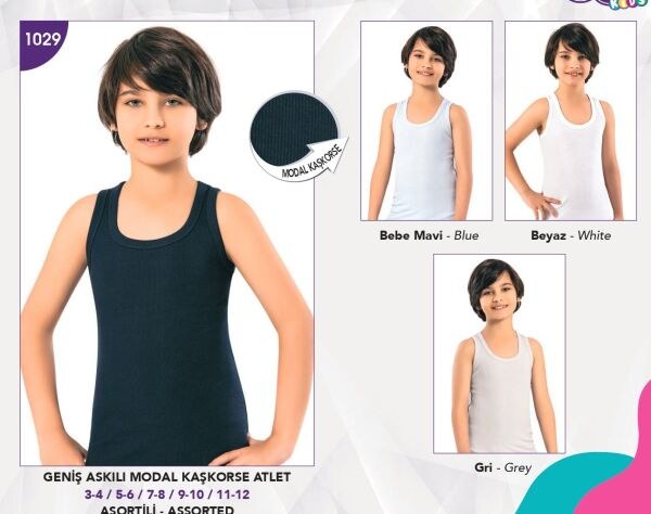 KOTA 1029 ERKEK ÇOCUK MODAL KAŞKORSE ATLET ASORTİ