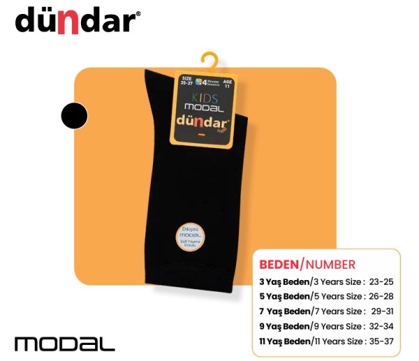 DÜNDAR 8177 ERKEK ÇOCUK PLUS MODAL ÇORAP ASORTİ