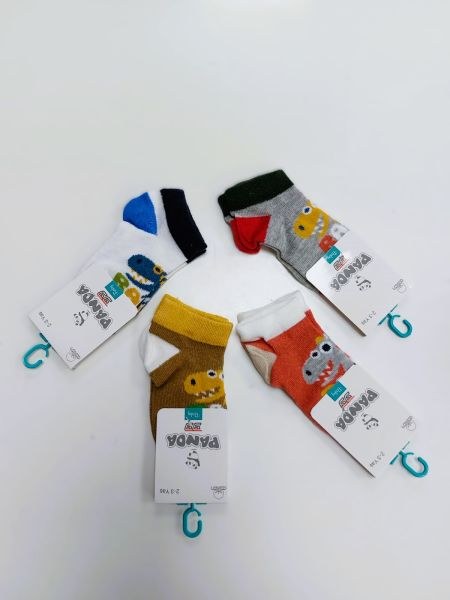 Panda P06 Erkek Bebe Patik Çorap Asorti