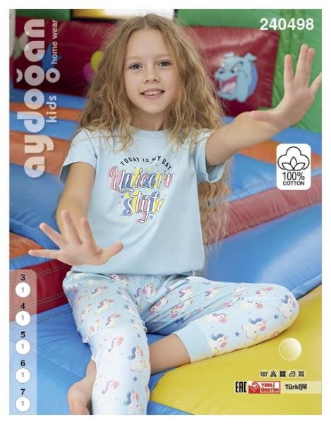 Aydoğan 240498 Kız 3-7 Yaş Kısa Kol Pijama Takım