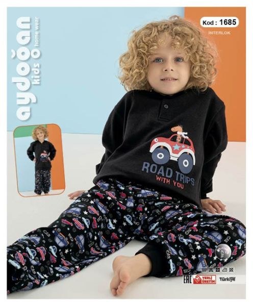 Aydoğan 1685 Erkek 3-7 Yaş İnterlok Pijama Takım