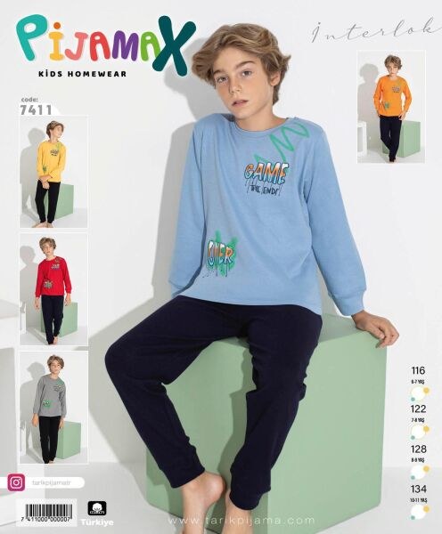 Pijamax 7411 Erkek Garson 6-11 İnterlok Pijama Tkm Haki