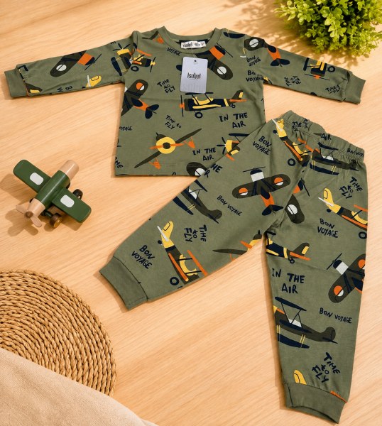 İsobel 51709 Uçak Desen Bebe Pijama Takımı