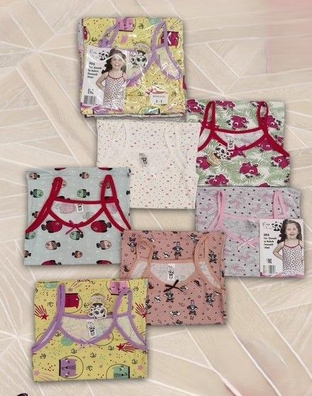 Panda Kiddo 303 Kız Çocuk Desenli İp Askı Atlet Asorti