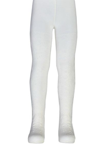 Dore 13563 Kız Zeynep Desenli Cotton Külotlu Çorap Beyaz