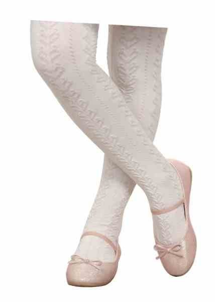 DORE 13570 KIZ AYŞE DESENLİ COTTON KÜLOTLU ÇORAP BEYAZ