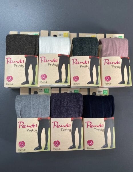PENTİ KIZ ÇOCUK PRETTY PAMUK KÜLOTLU ÇORAP MELAJ GRİ