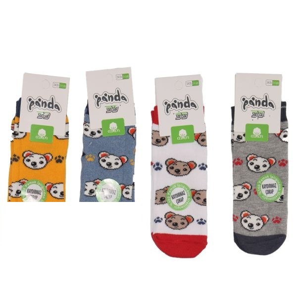 Panda P07 Kız Bebe Abs Havlu Çorap