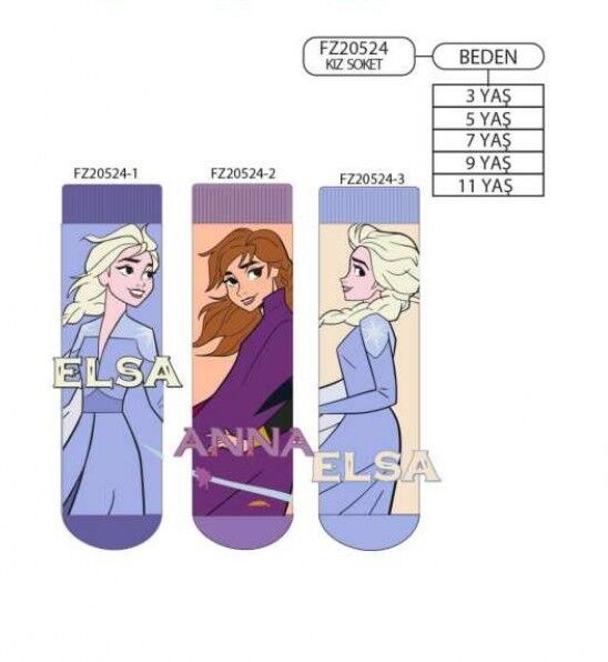 Çimpa FZ20524 Frozen Kız Çocuk Soket Çorap