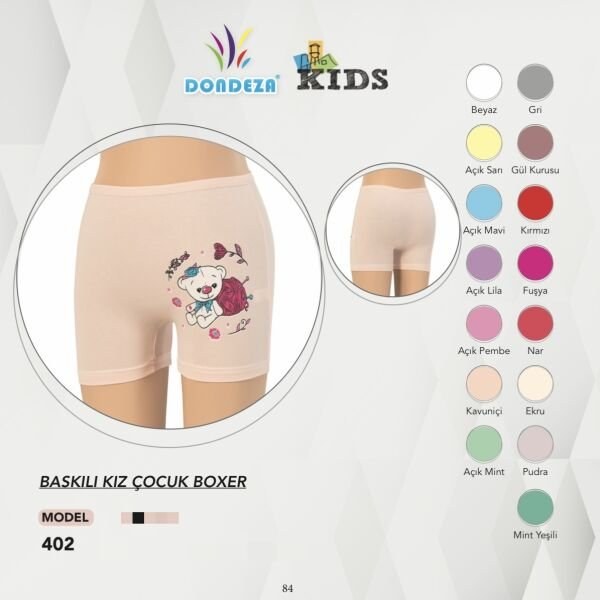 DONDEZA 402 KIZ ÇOCUK BOXER ASORTİ