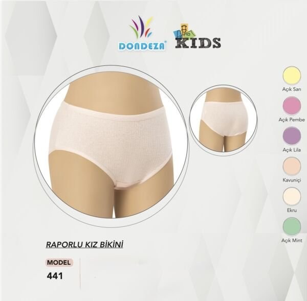 Dondeza 441 Kız Raporlu Çocuk Bikini Asorti