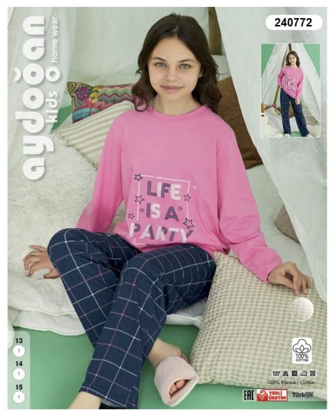 Aydoğan 240772 Kız 13-15 Yaş Süprem Pijama Takım