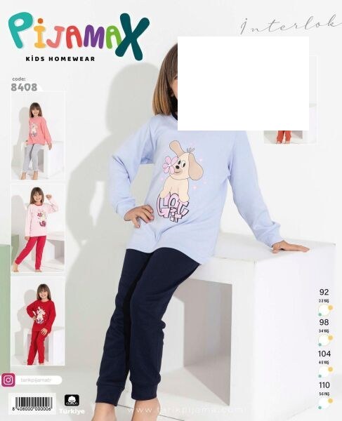 Pijamax 8408 Kız 2-6 Yş İnterlok Pijama Takımı Sarı