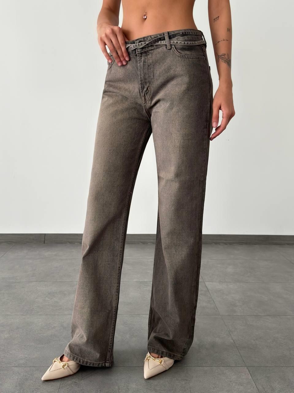 Yüksek Bel Rahat Kesim Relax Fit Kahve Tint Jean Pantolon