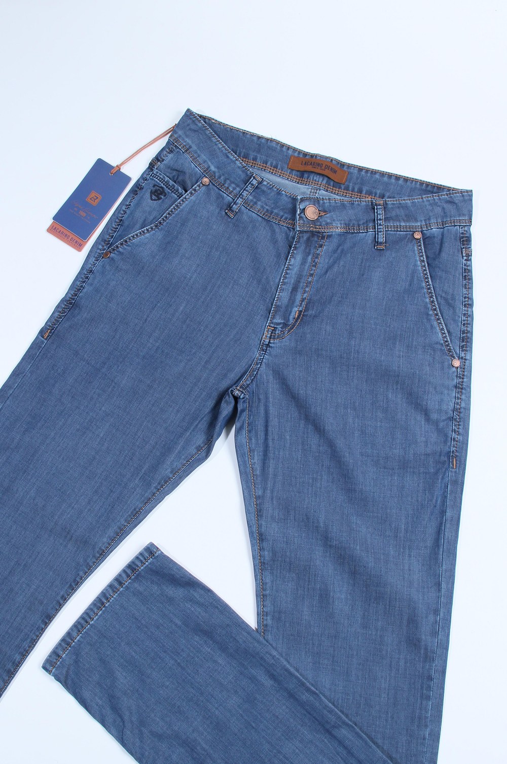 Yüksek Bel Dar Paça Battal Kesim Blue Jean Pantolon
