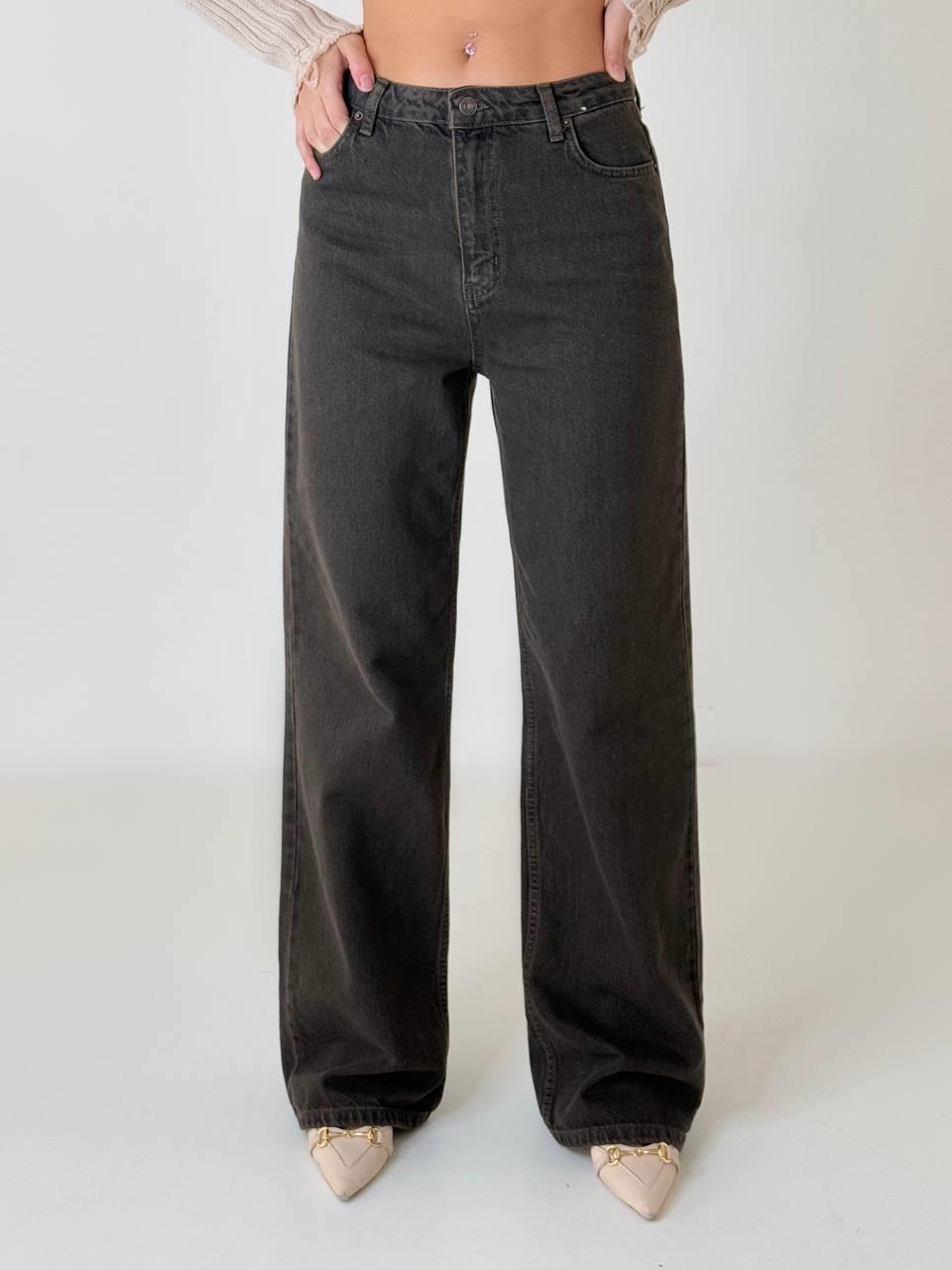 Geniş Paça Wide Leg Brown Jean Pantolon