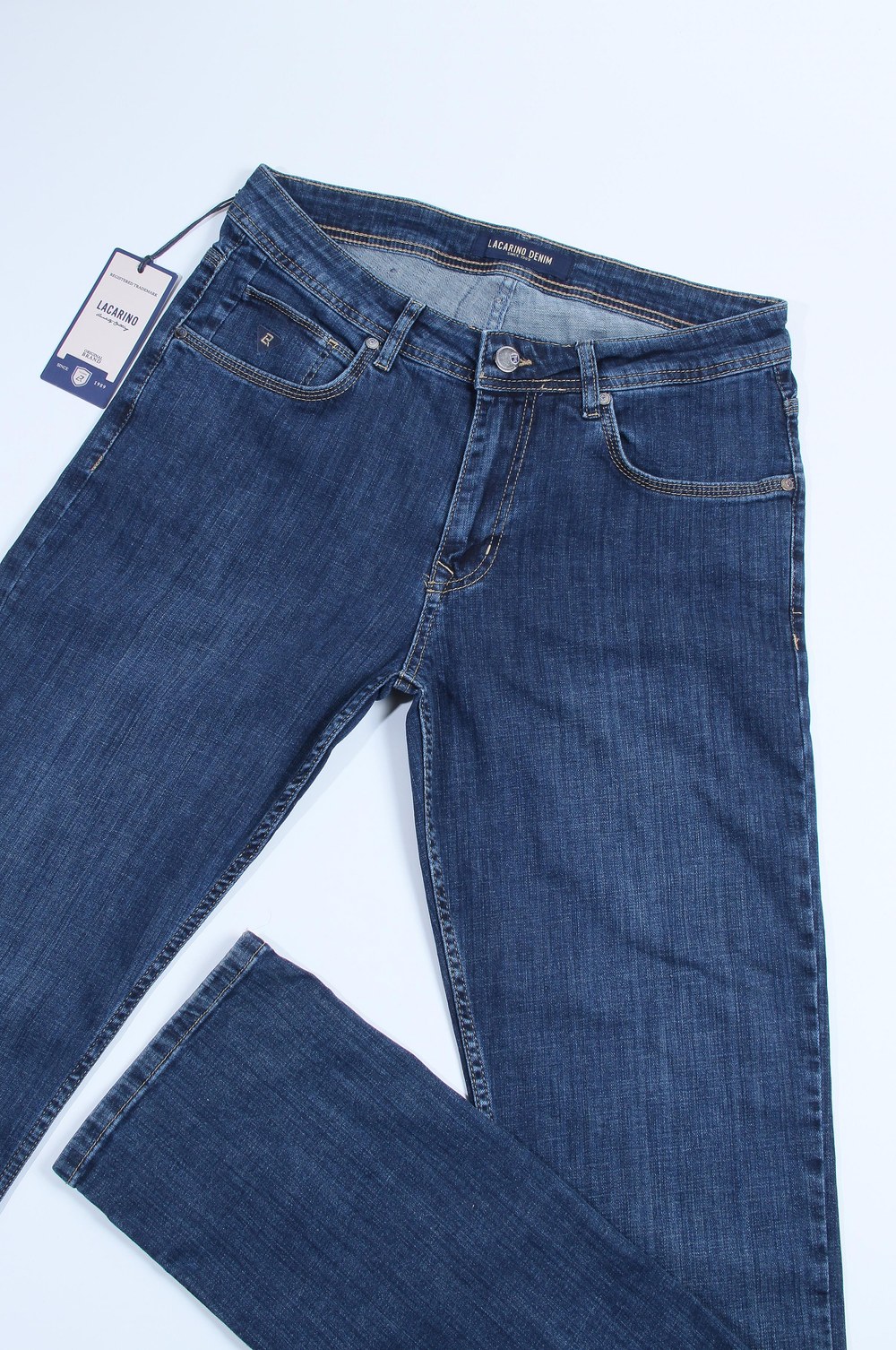 Yüksek Bel Yarım Boru Paça Dark Blue Erkek Jean Pantolon