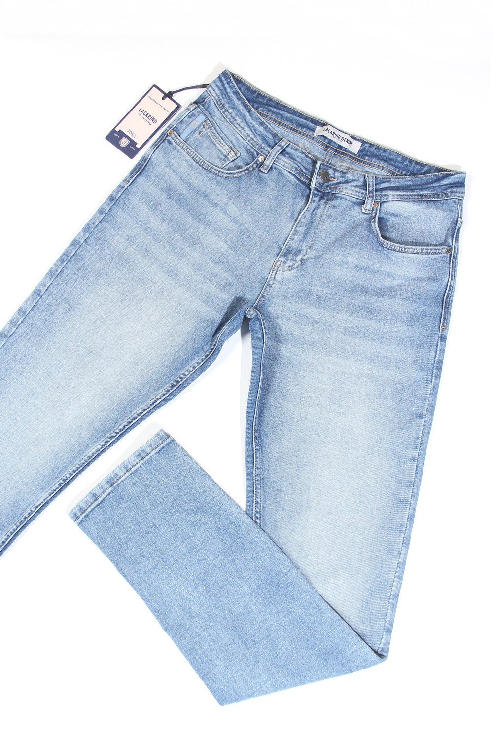 Erkek Dar Paça Light Blue Jean Pantolon