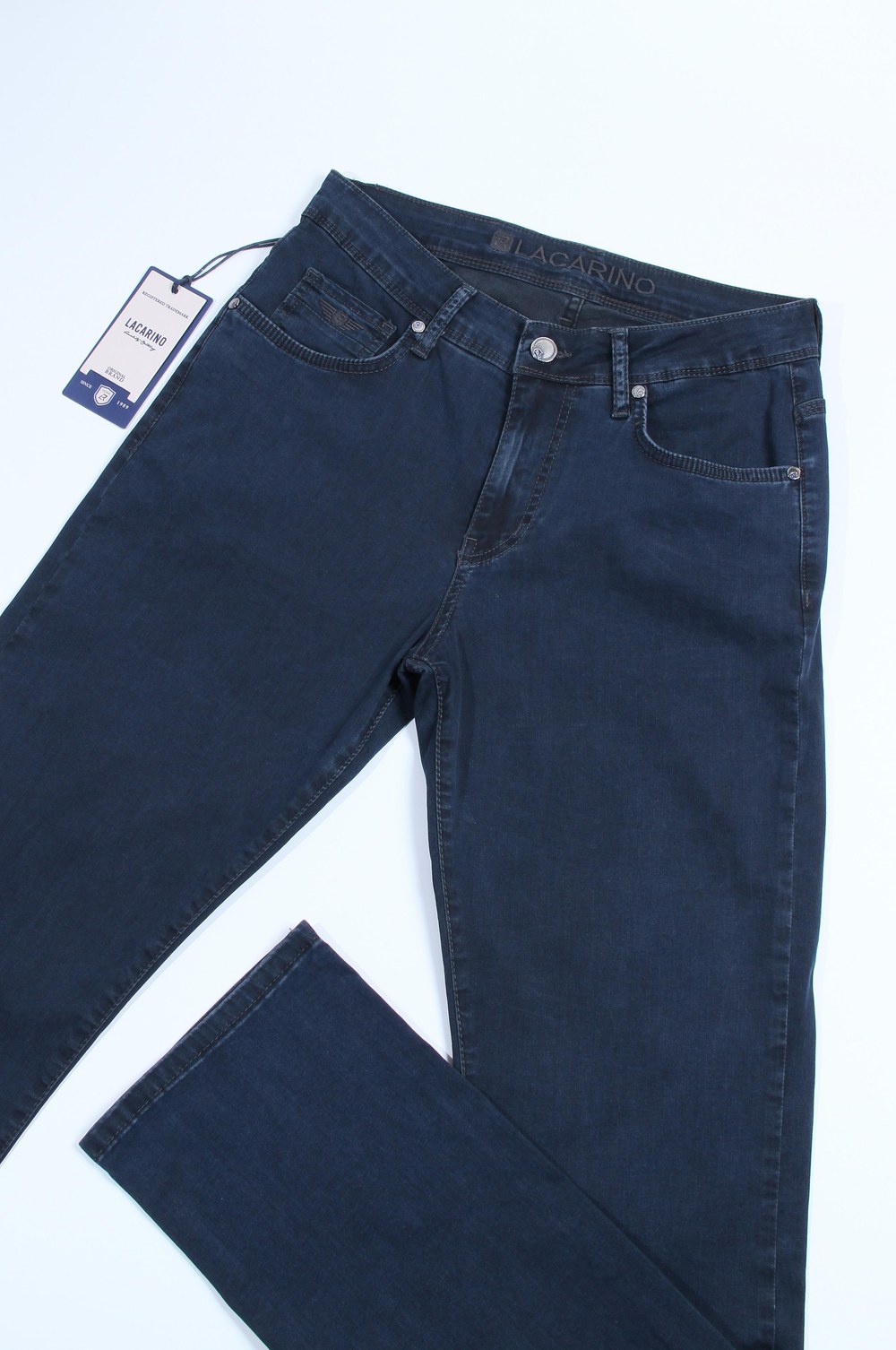 Yüksek Bel Yarım Boru Paça Blue Füme Jean Pantolon