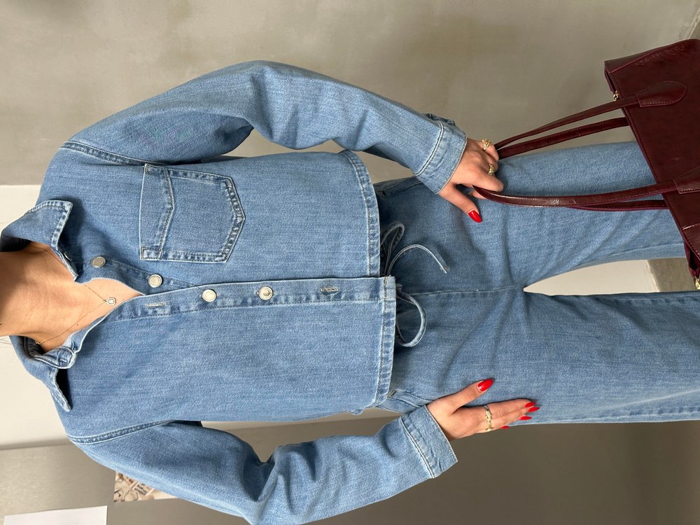 Kadın Ceo Detaylı Light Blue Denim Gömlek