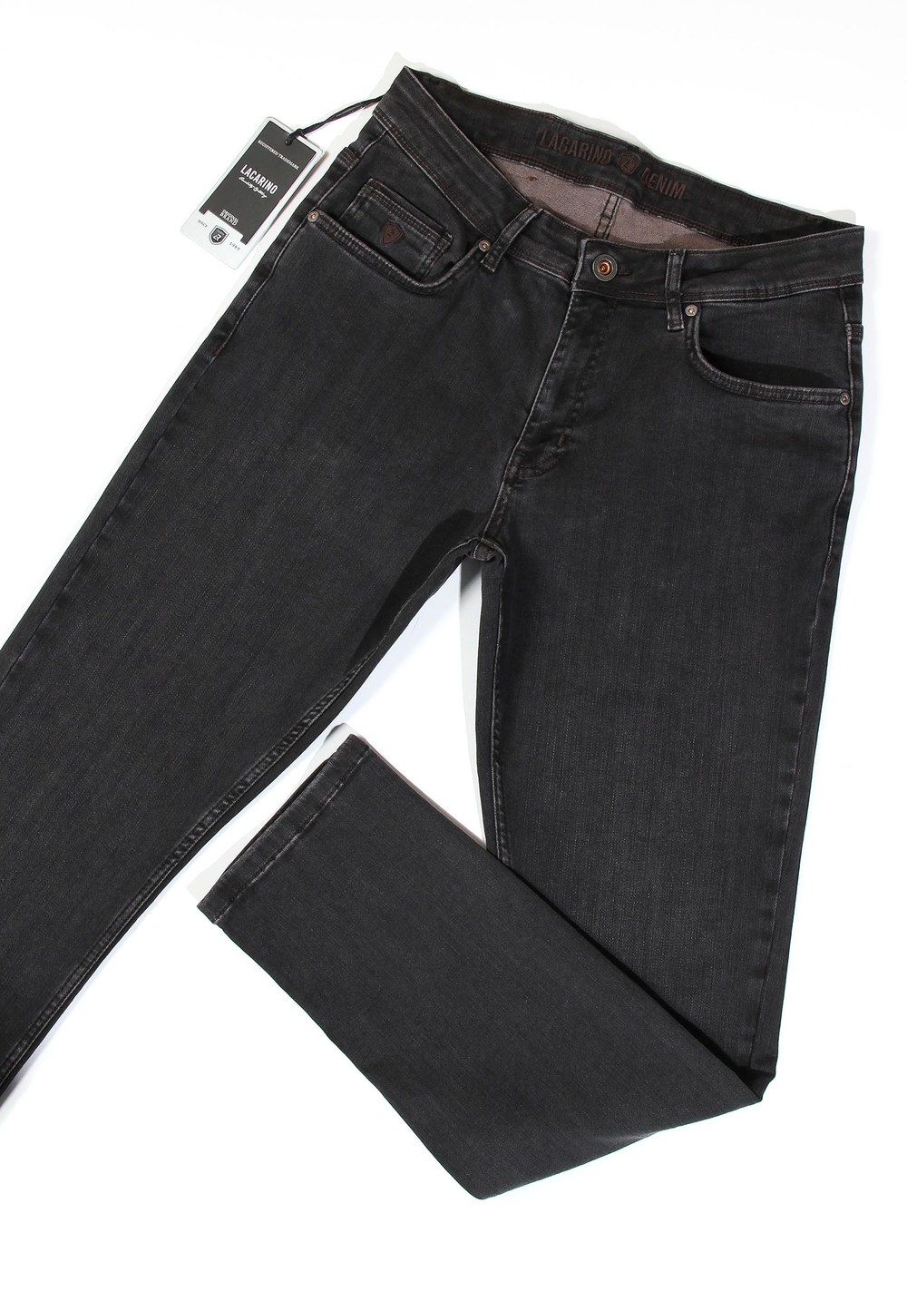 Erkek Yüksek Bel Yarım Boru Paça Black Brown Jean Pantolon