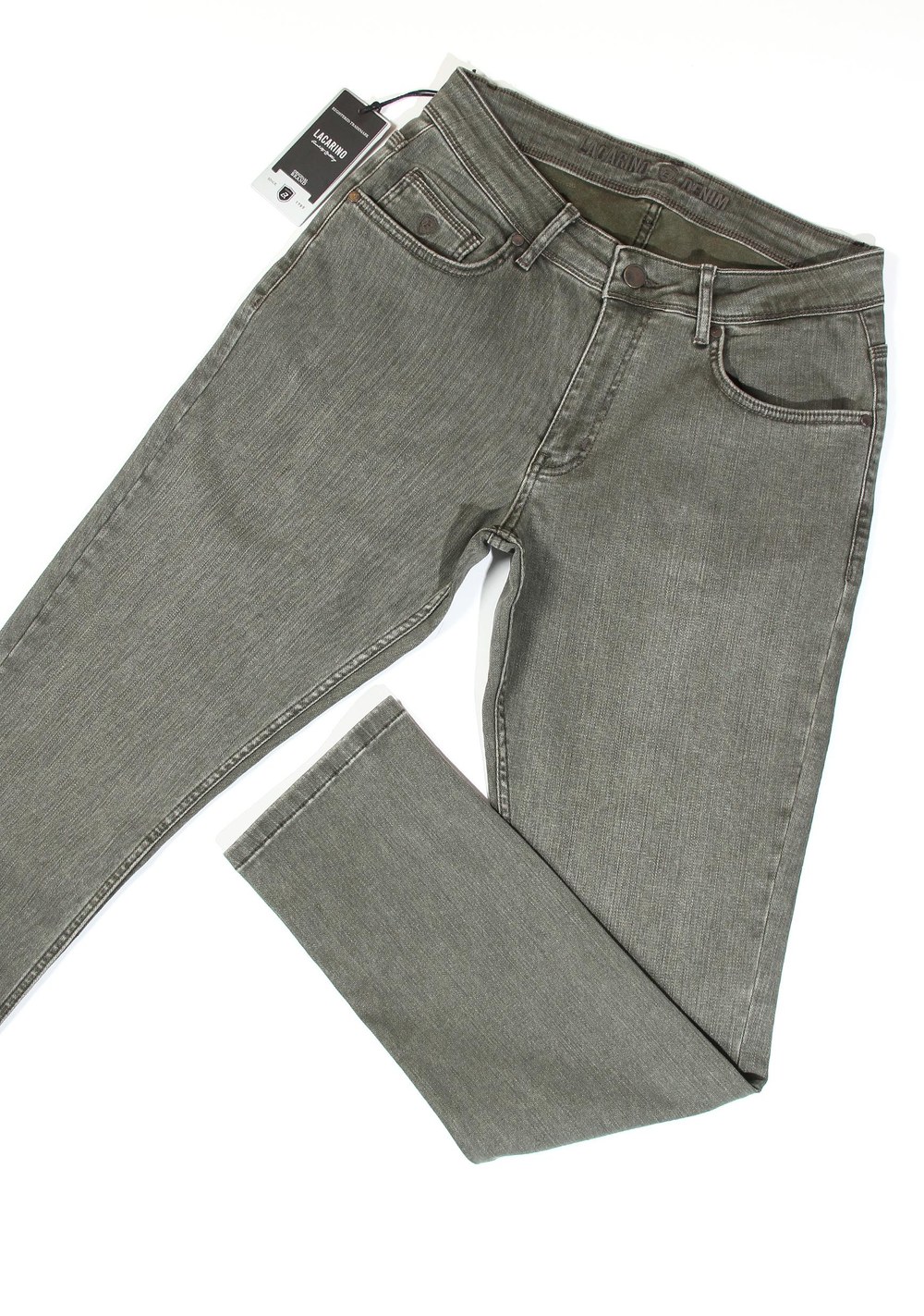 Erkek Yüksek Bel Yarım Boru Paça Haki Jean Pantolon
