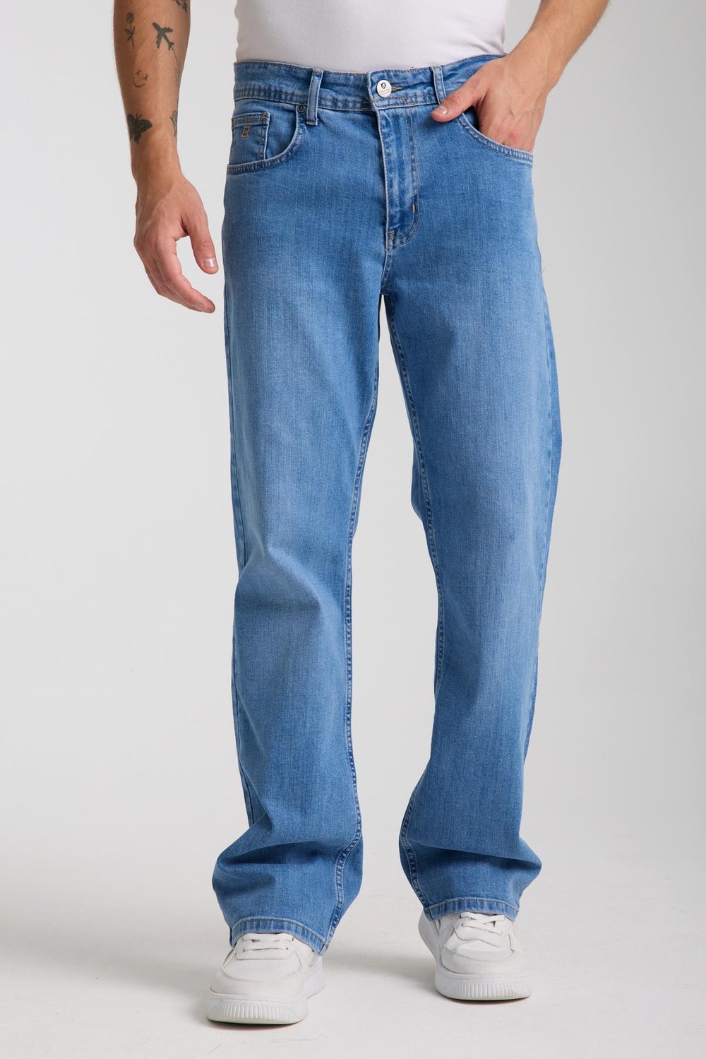 Yüksek Bel Hafif Dar Paça Regular Fit Kalıp Blue Erkek Pantolon