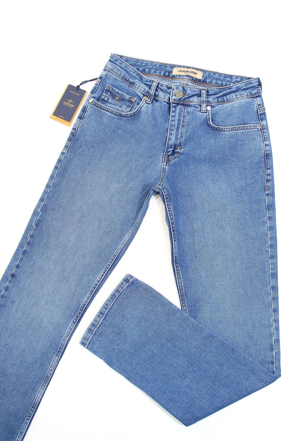 Yüksek Bel Boru Paça Ek Beden Blue Erkek Jean Pantolon