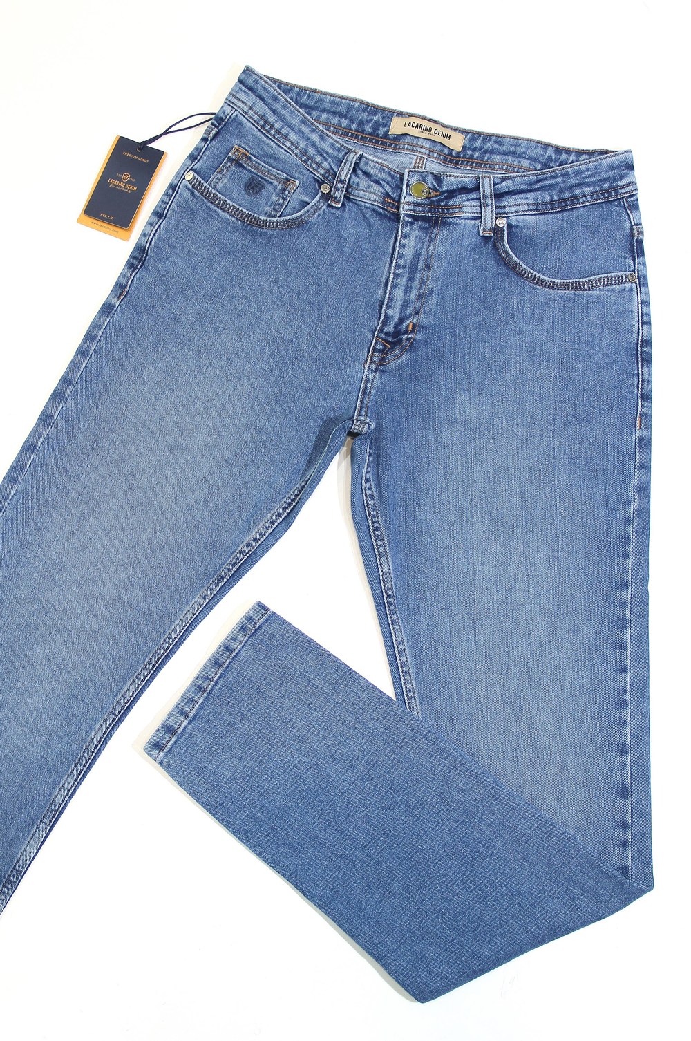 Yüksek Bel Dar Paça Blue Erkek Jean Pantolon