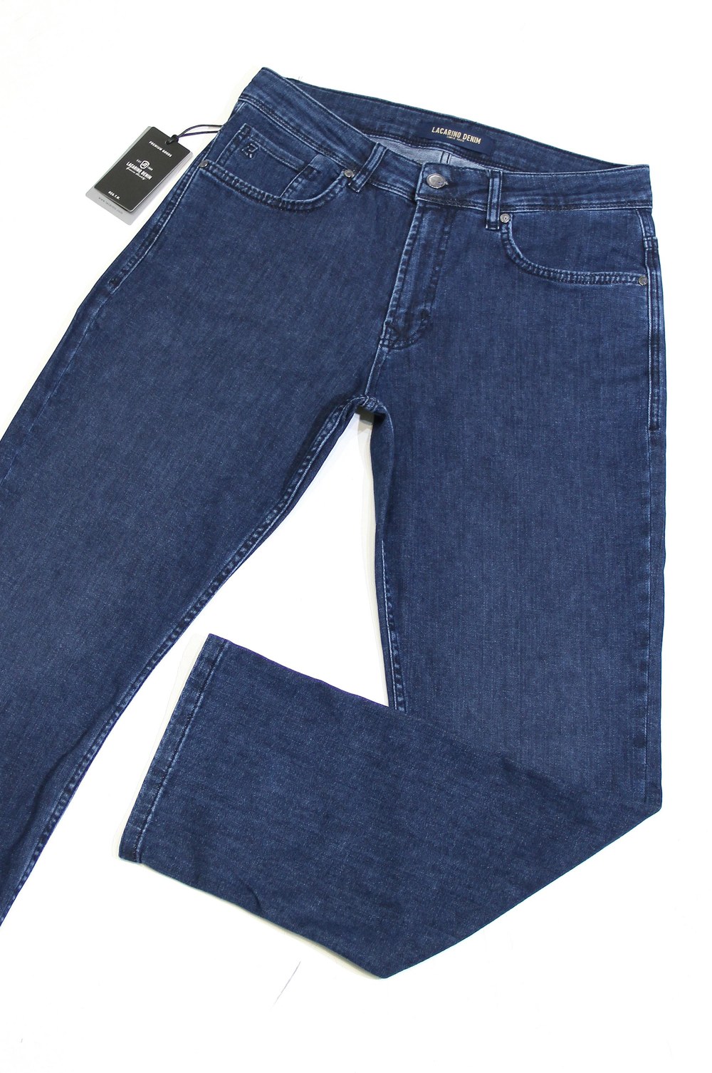 Yüksek Bel Boru Paça Dark Blue Erkek Jean Pantolon