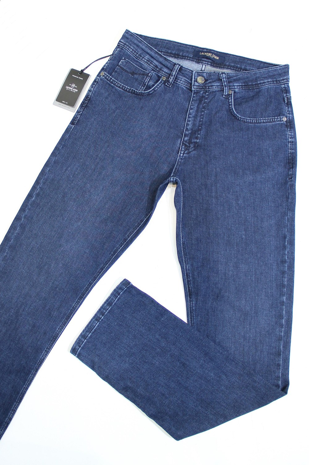 Yüksek Bel Boru Paça Dark Blue Erkek Jean Pantolon