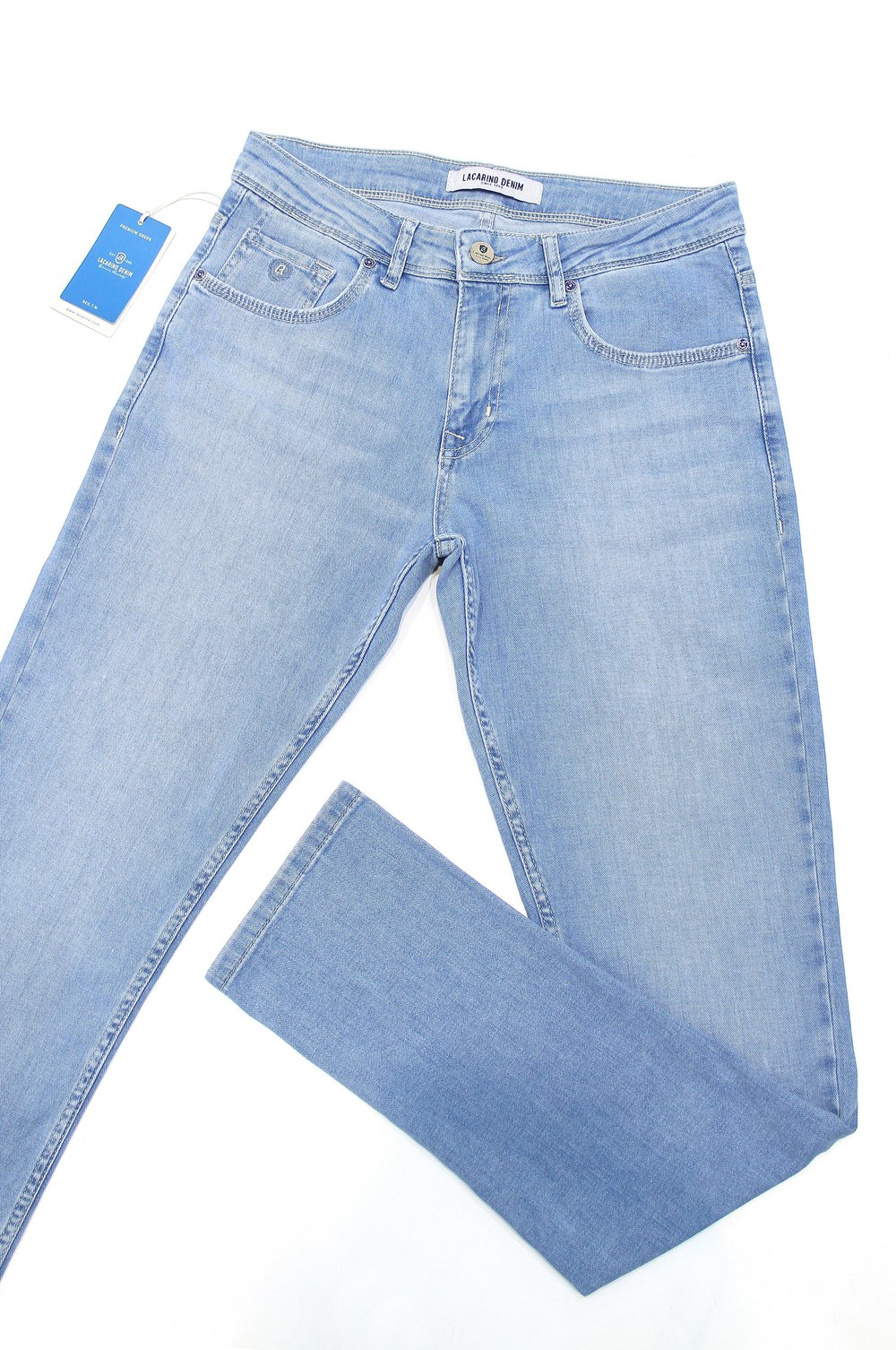 Yüksek Bel Dar Paça Ice Blue Erkek Jean Pantolon