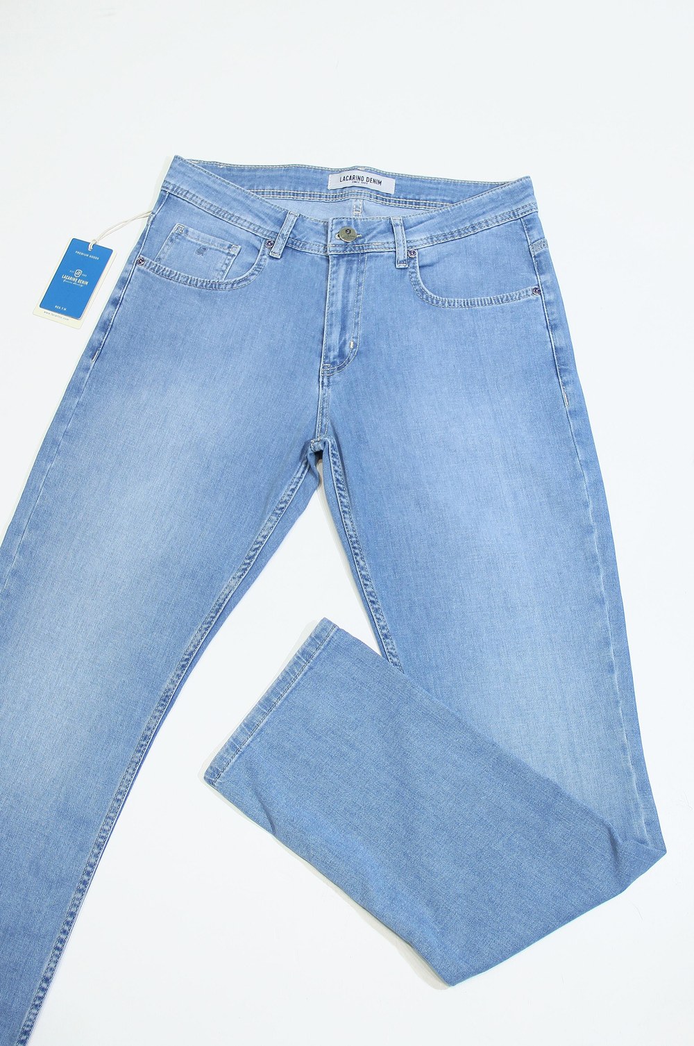 Yüksek Bel Boru Paça Ice Blue Erkek Jean Pantolon