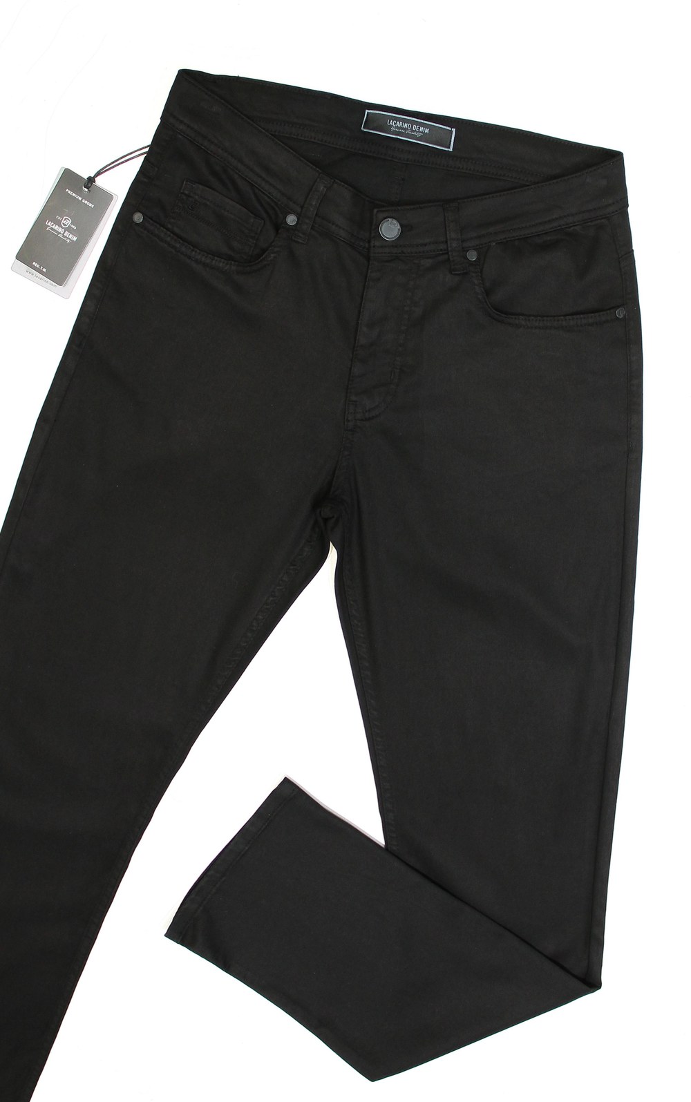 Yüksek Bel Boru Paça Tencel Kumaş Siyah Jean Pantolon