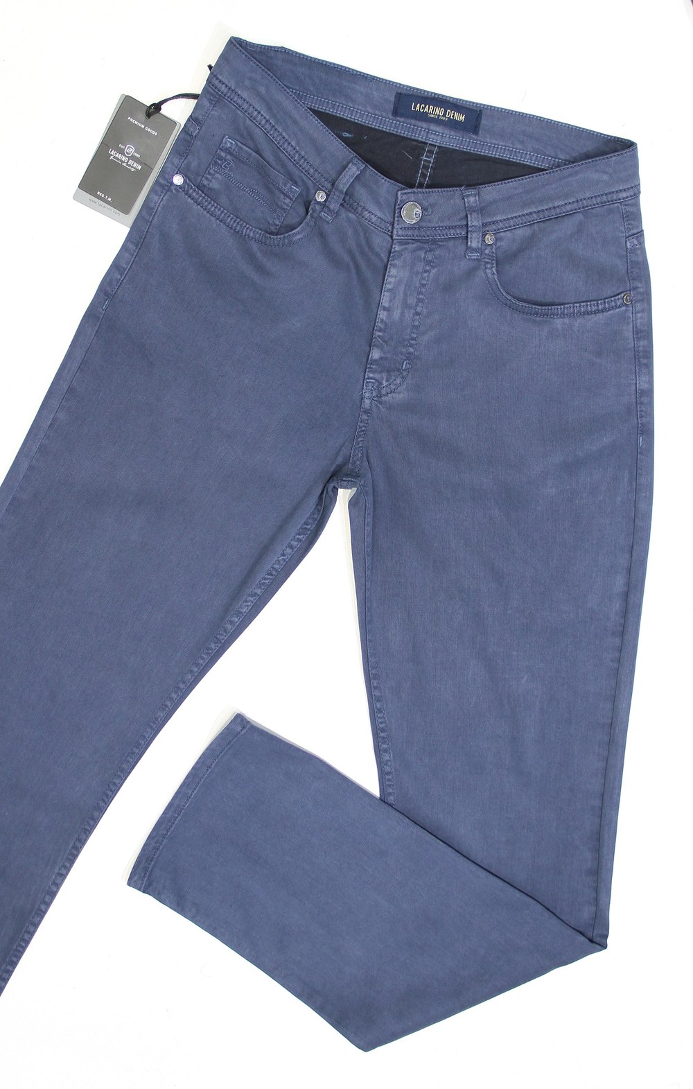 Yüksek Bel Boru Paça Tencel Kumaş İndigo Jean Pantolon