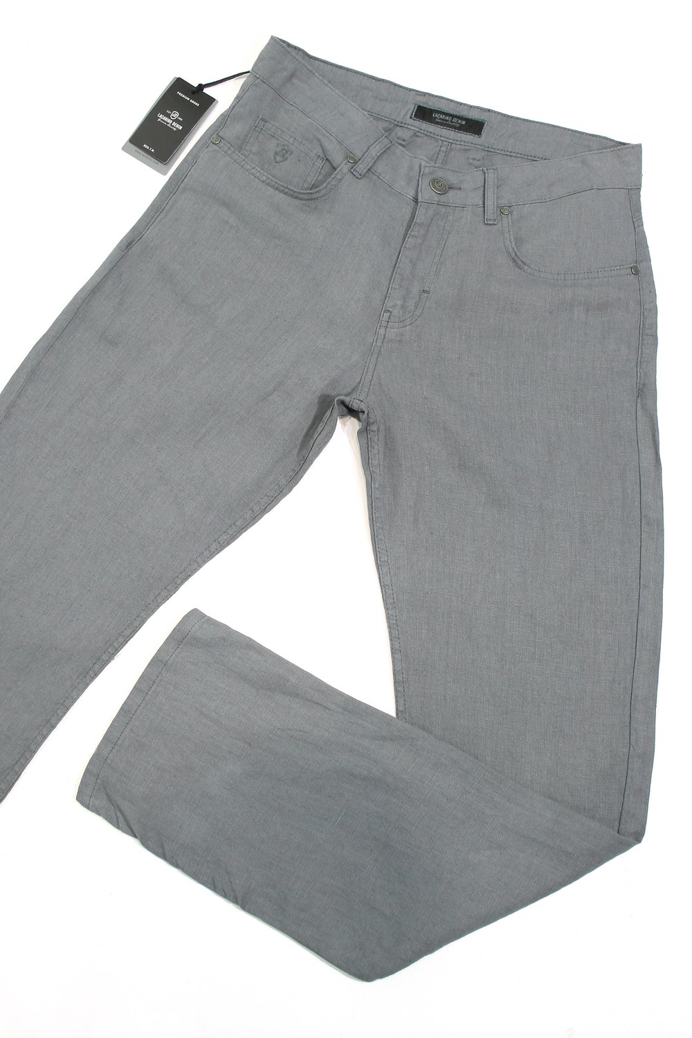 Yüksek Bel Boru Paça Linen Kumaş Antrasit Erkek Pantolon