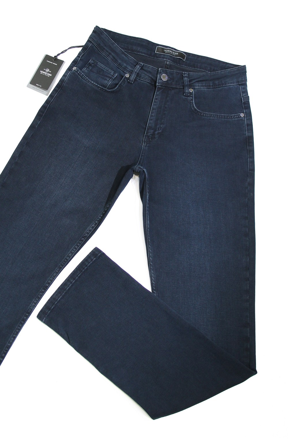 Yüksek Bel Boru Paça Blue Black Erkek Jean Pantolon