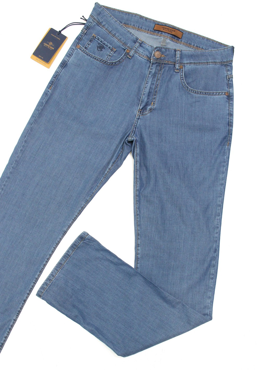 Klasik Kesim Boru Paça Blue Tencel Pantolon