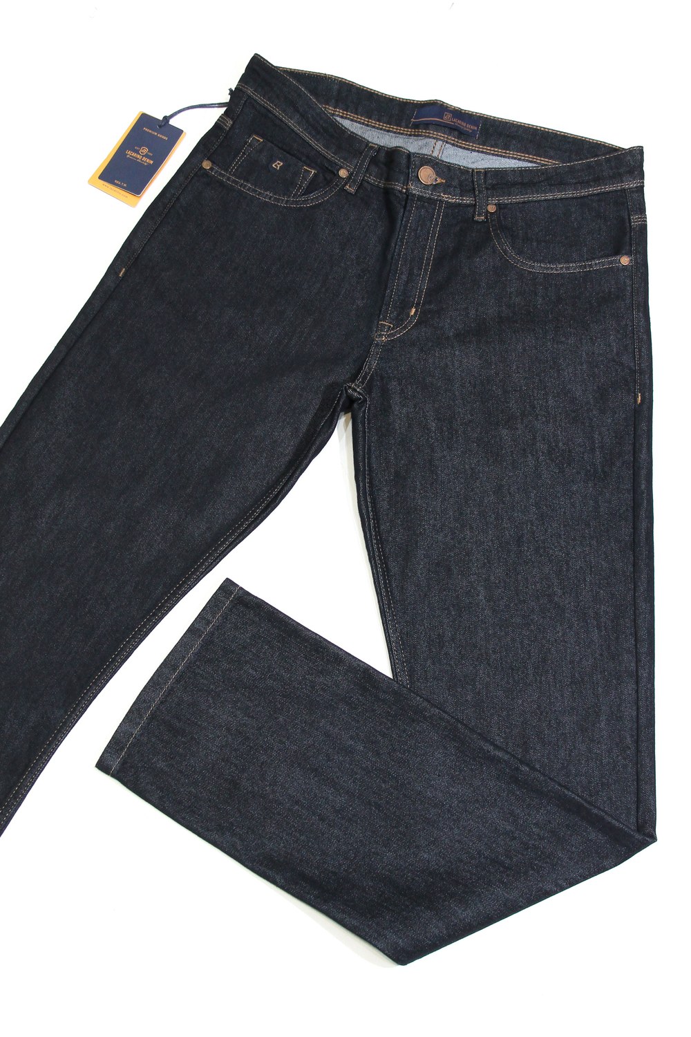 Yüksek Bel Boru Paça Navy Blue Erkek Jean Pantolon