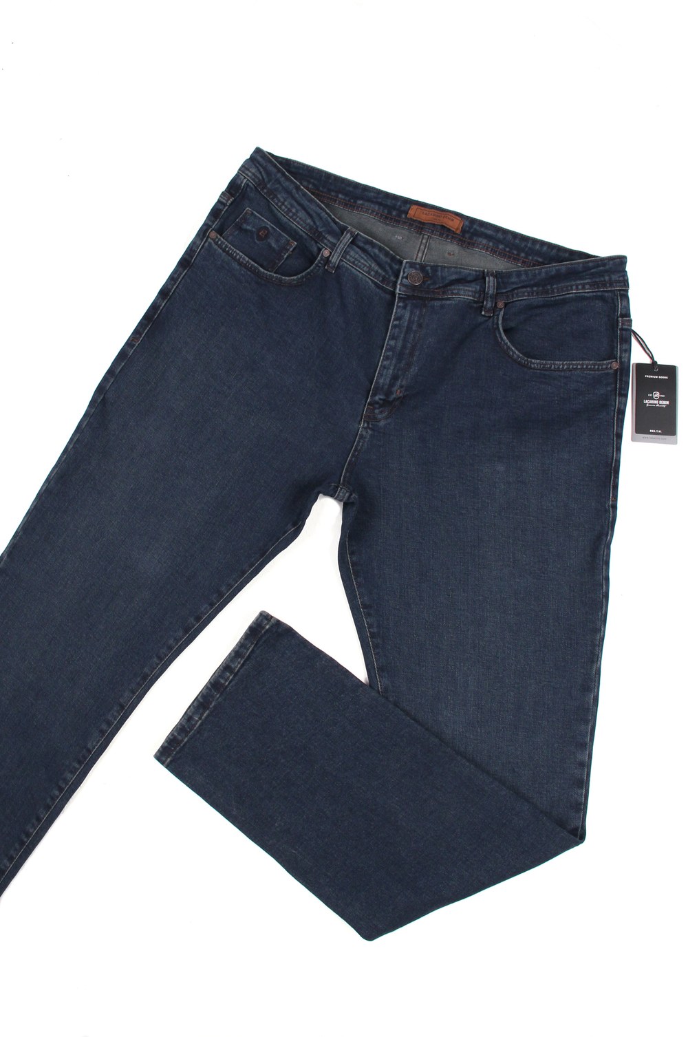 Yüksek Bel Battal Kalıp Dark Blue Tint Erkek Jean Pantolon