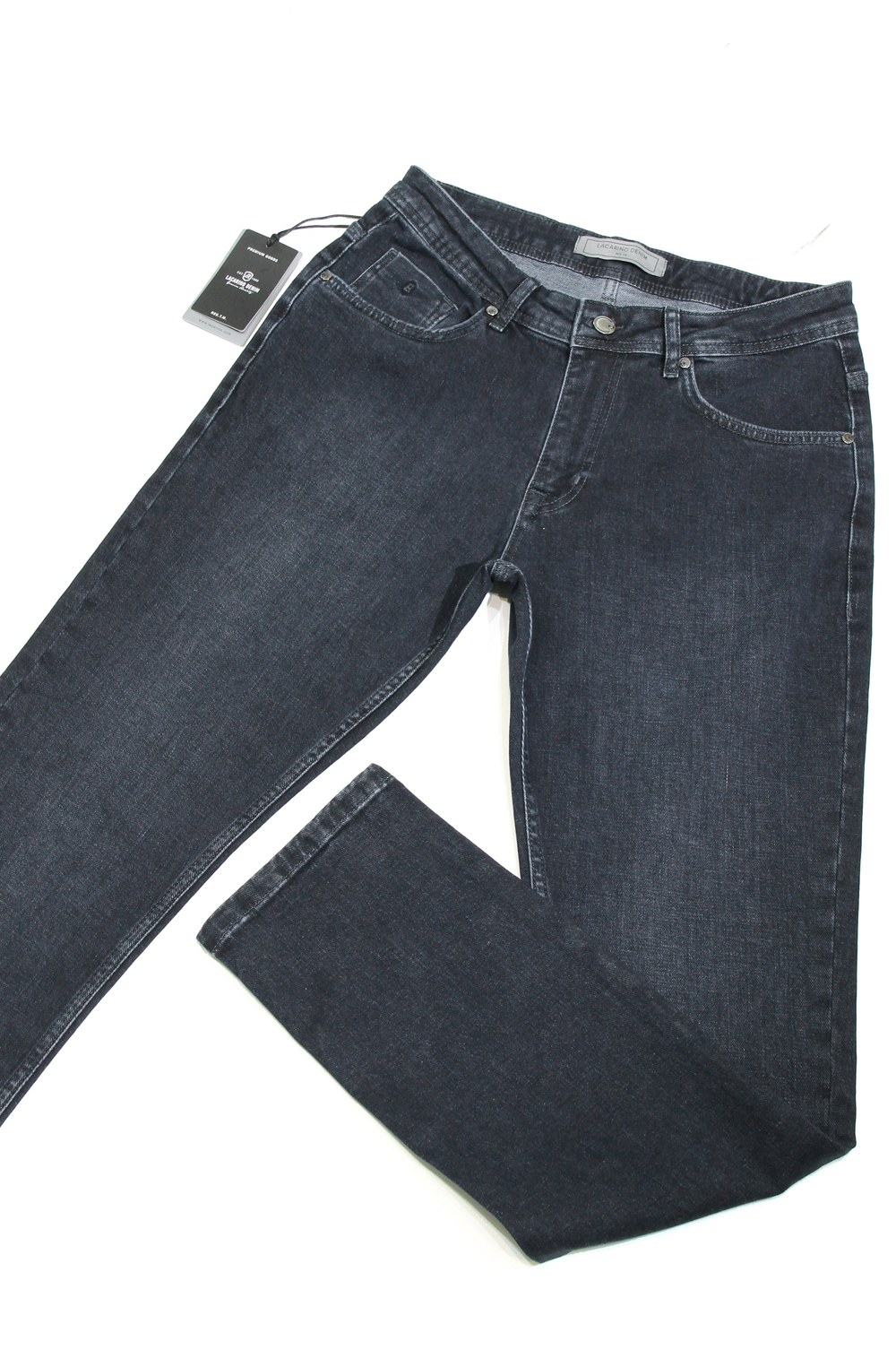 Yüksek Bel Yarım Boru Paça Ebony Black Erkek Jean Pantolon