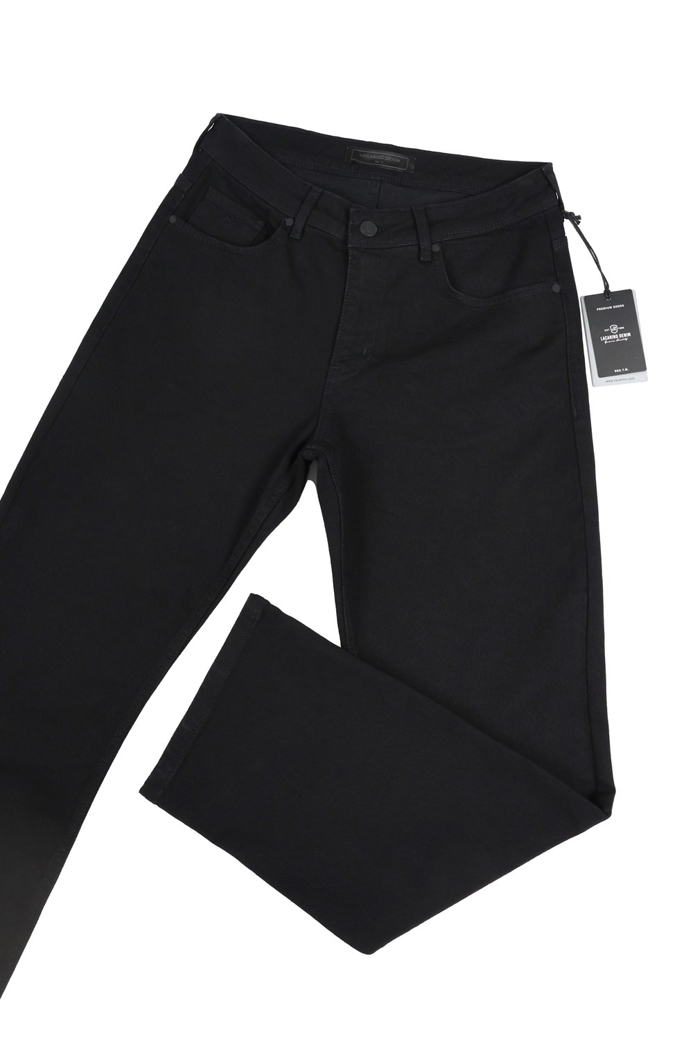 Yüksek Bel Bol Paça Rahat Kalıp Black Erkek Jean Pantolon