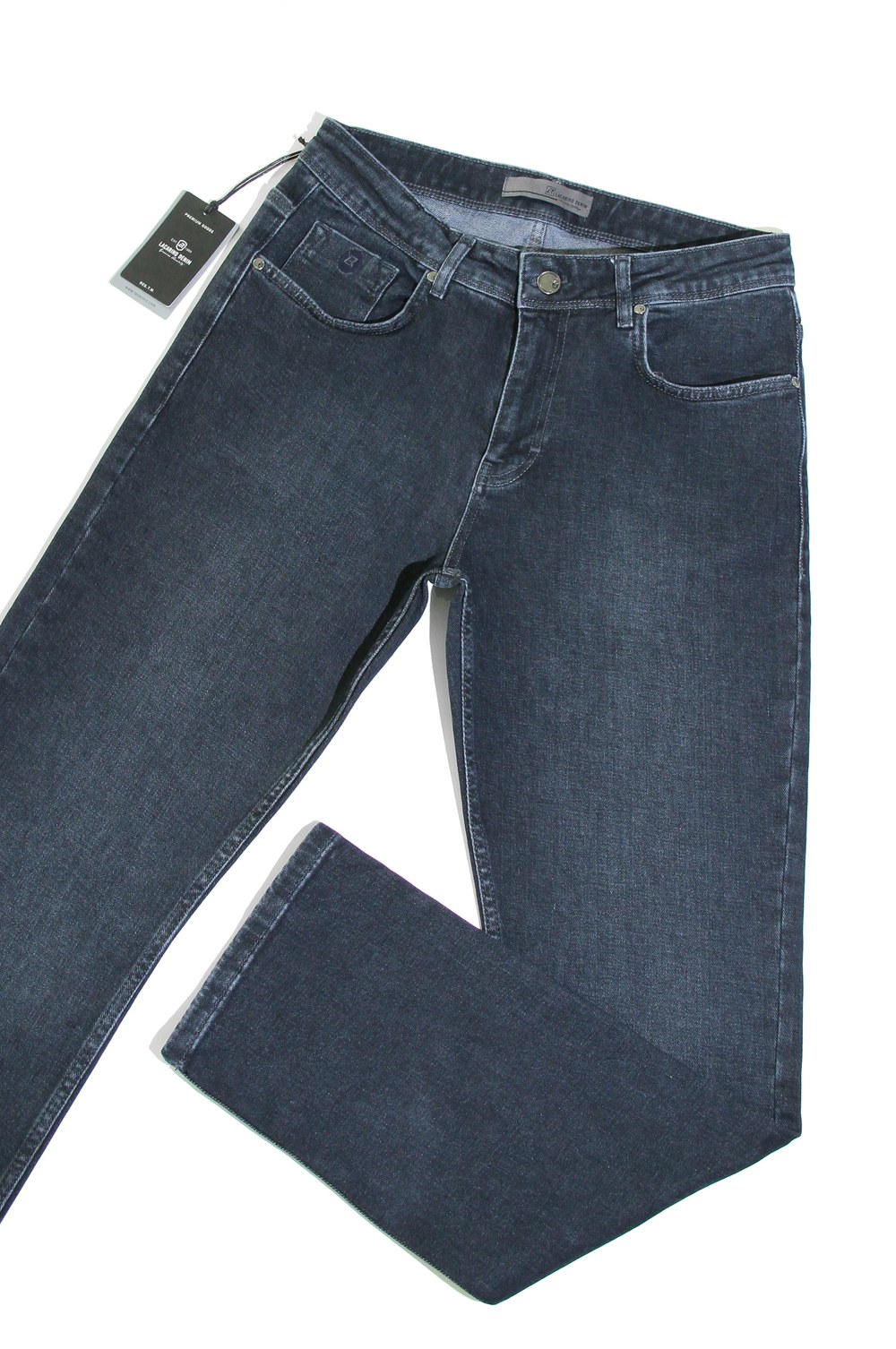 Yüksek Bel Boru Paça Ebony Black Erkek Jean Pantolon