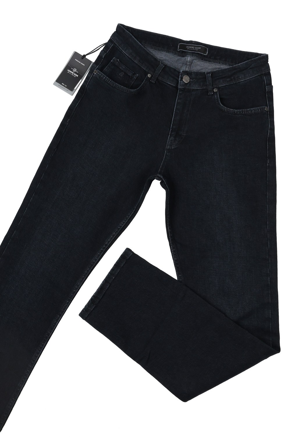 Yüksek Bel Boru Paça Ebony Black Erkek Jean Pantolon