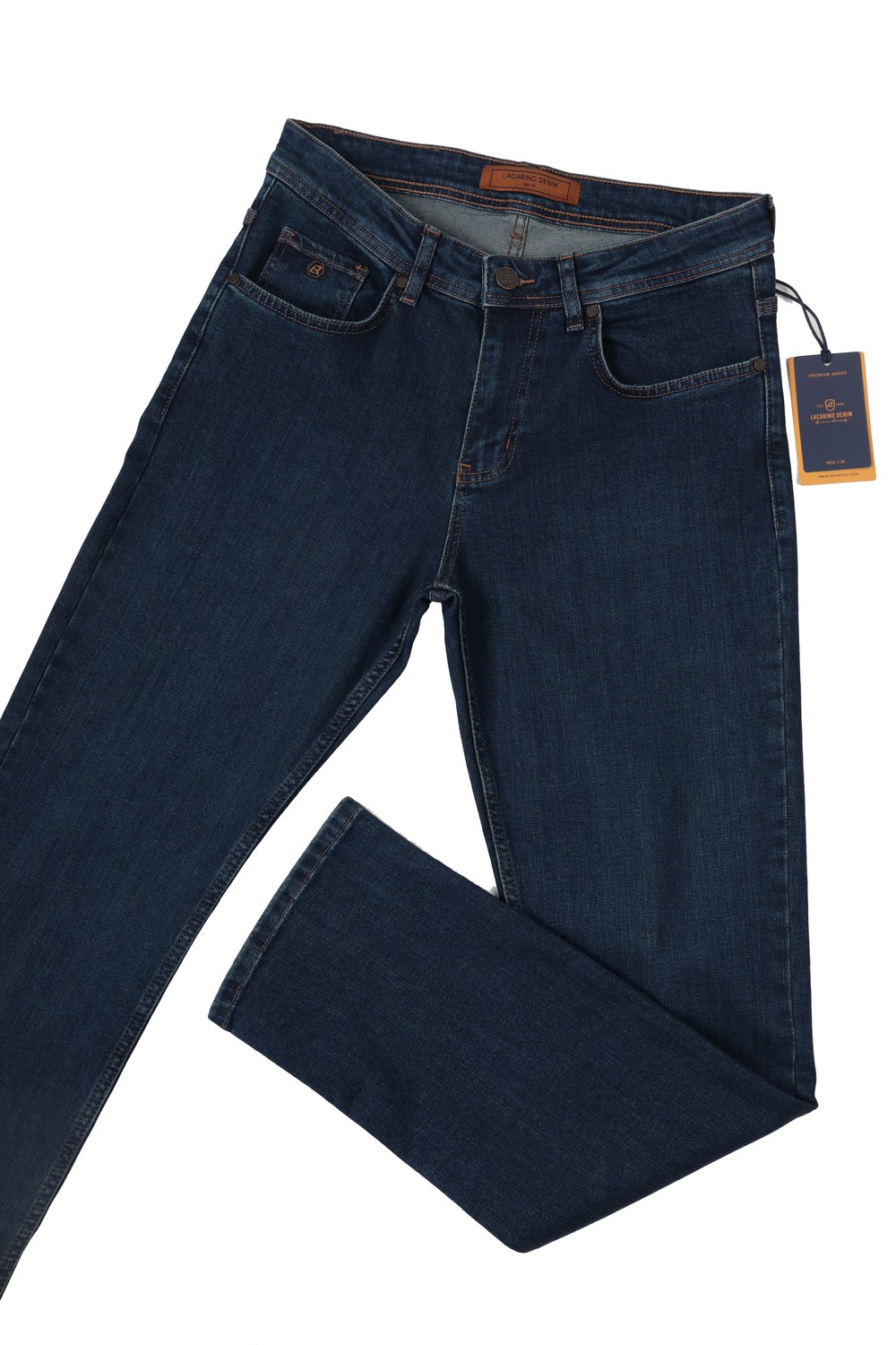 Yüksek Bel Boru Paça Dark Blue Erkek Jean Pantolon