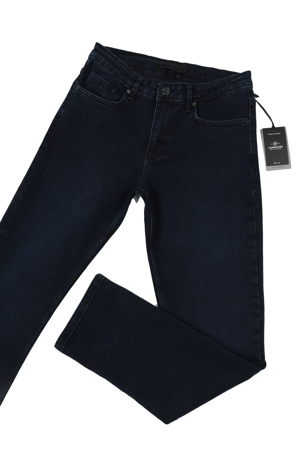 Yüksek Bel Boru Paça Blue Black Erkek Jean Pantolon