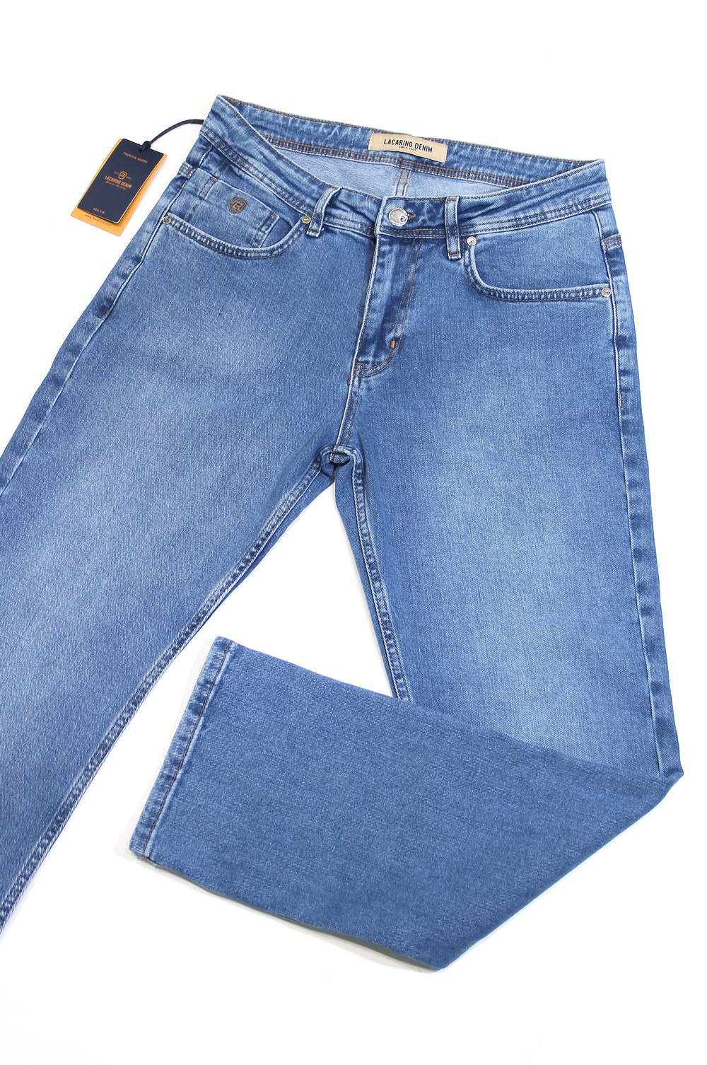 Yüksek Bel Boru Paça Blue Erkek Jean Pantolon